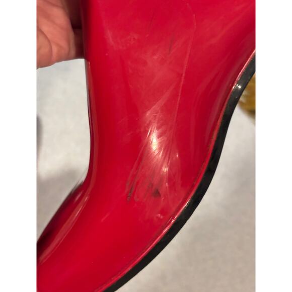 Pre-loved Red Women's ankle rain booties Size 9 - Picture 8 of 12